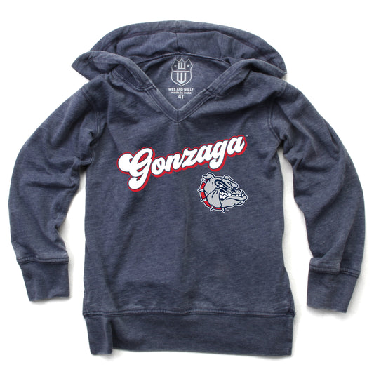 Gonzaga Bulldogs NCAA Girls VNeck Hoodie Tee