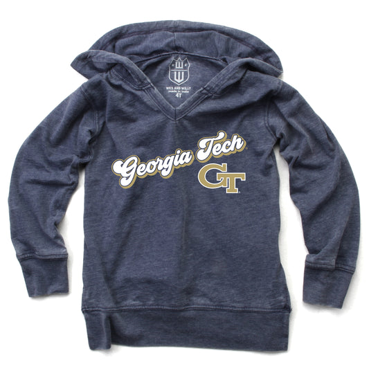 Georgia Tech Yellow Jackets NCAA Girls VNeck Hoodie Tee