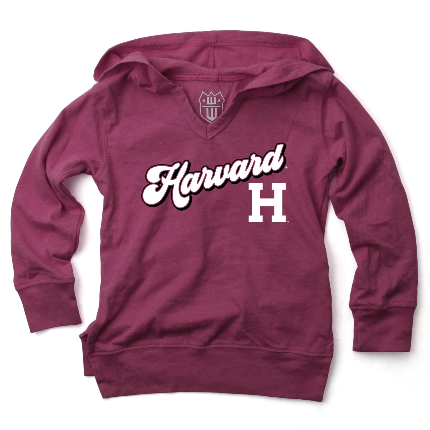 Harvard Crimson NCAA Girls VNeck Hoodie Tee