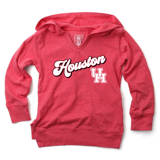 Houston Cougars NCAA Girls VNeck Hoodie Tee