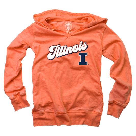 Illinois Fighting Illini NCAA Girls VNeck Hoodie Tee