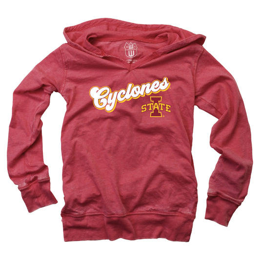 Iowa State Cyclones Wes and Willy NCAA Girls VNeck Hoodie Tee