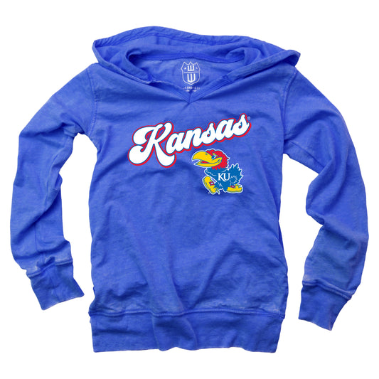 Kansas Jayhawks NCAA Girls VNeck Hoodie Tee