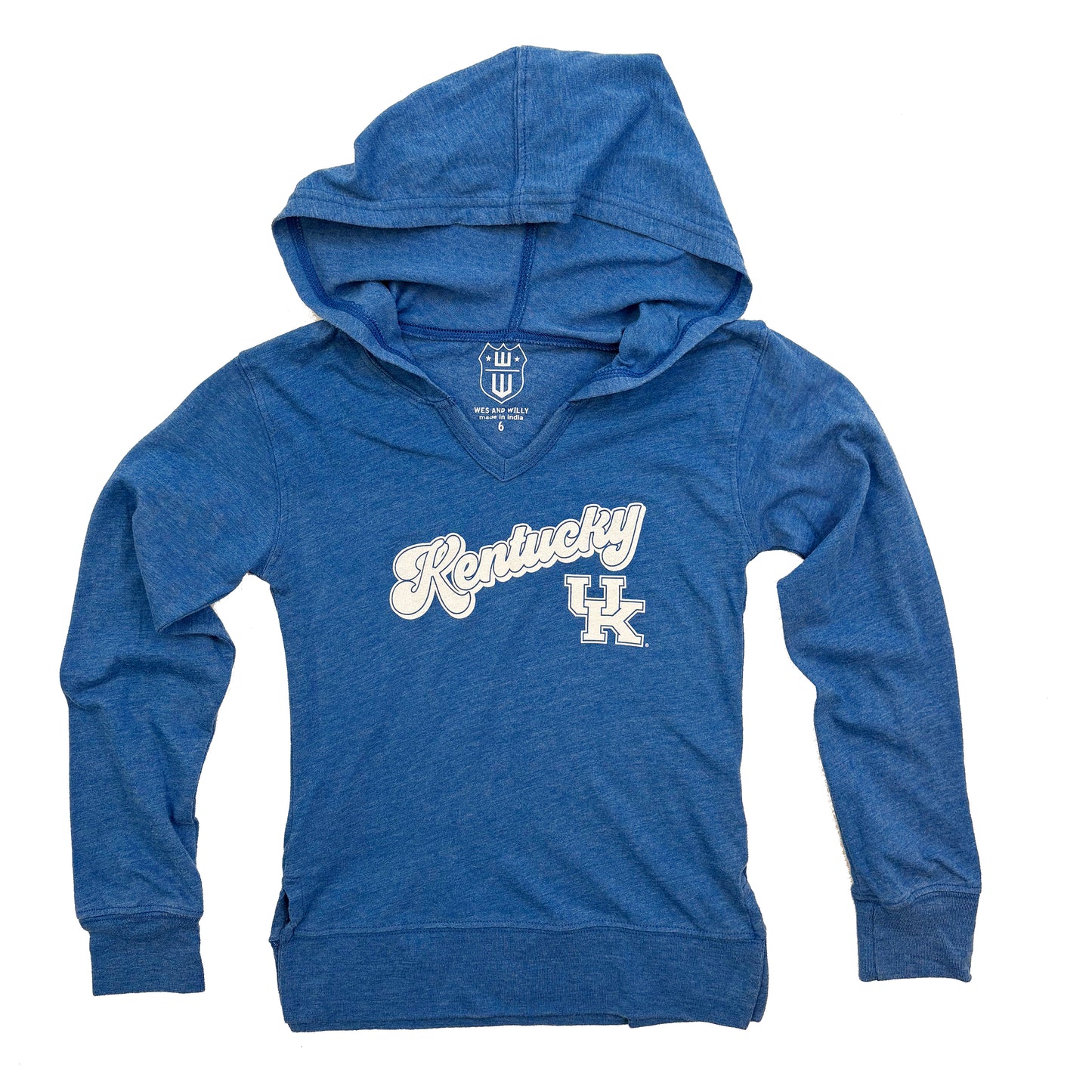 Kentucky Wildcats Youth Girls VNeck Burnout Hoodie