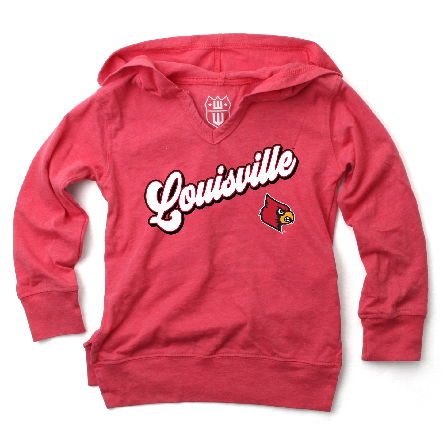 Louisville Cardinals NCAA Girls VNeck Hoodie Tee