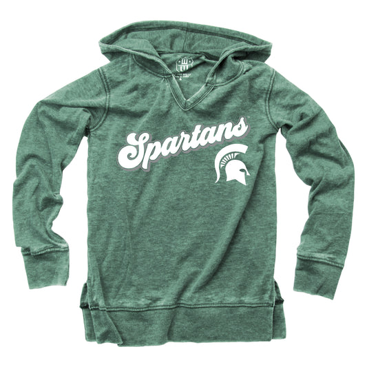 Michigan State Spartans NCAA Girls VNeck Hoodie Tee