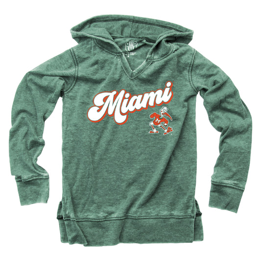 Miami Hurricanes V-Neck Burnout Hoodie Tee