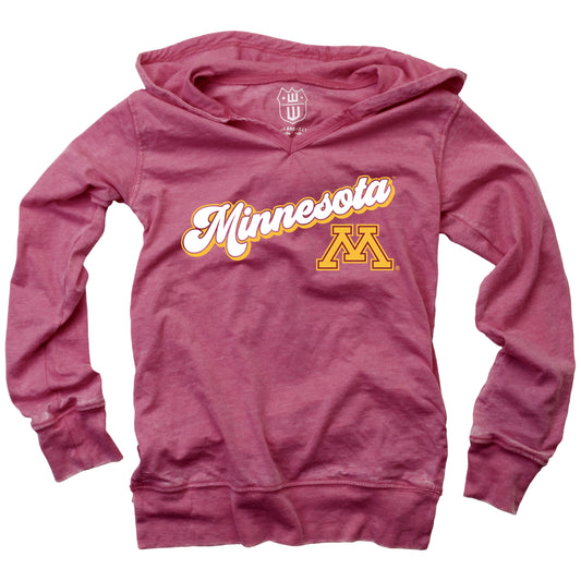 Minnesota Golden Gophers NCAA Girls VNeck Hoodie Tee