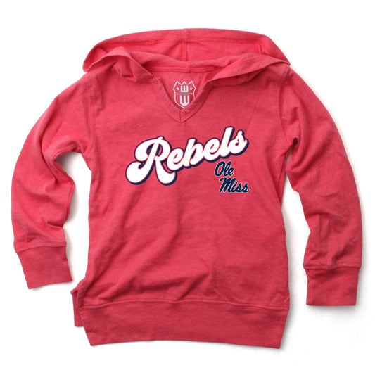 Ole Miss Rebels NCAA Girls VNeck Hoodie Tee