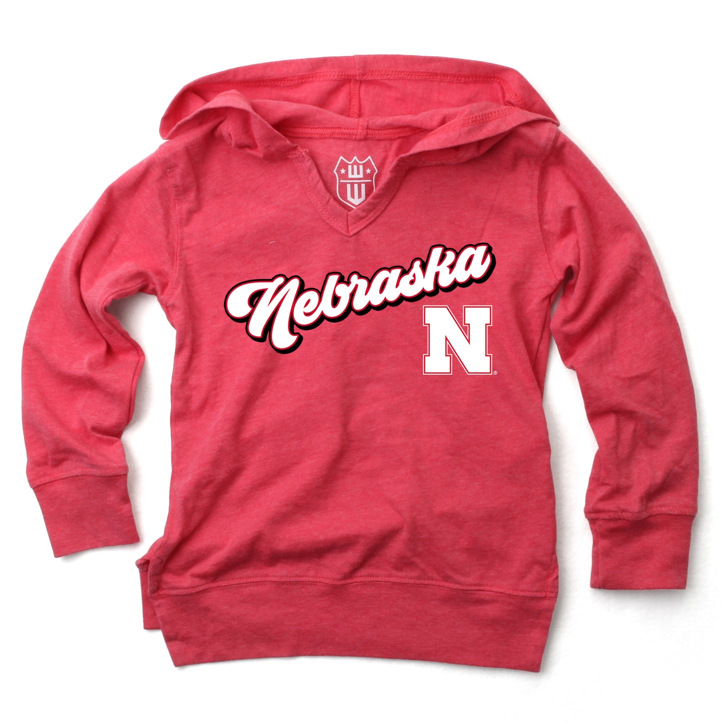 Nebraska Cornhuskers NCAA Girls VNeck Hoodie Tee