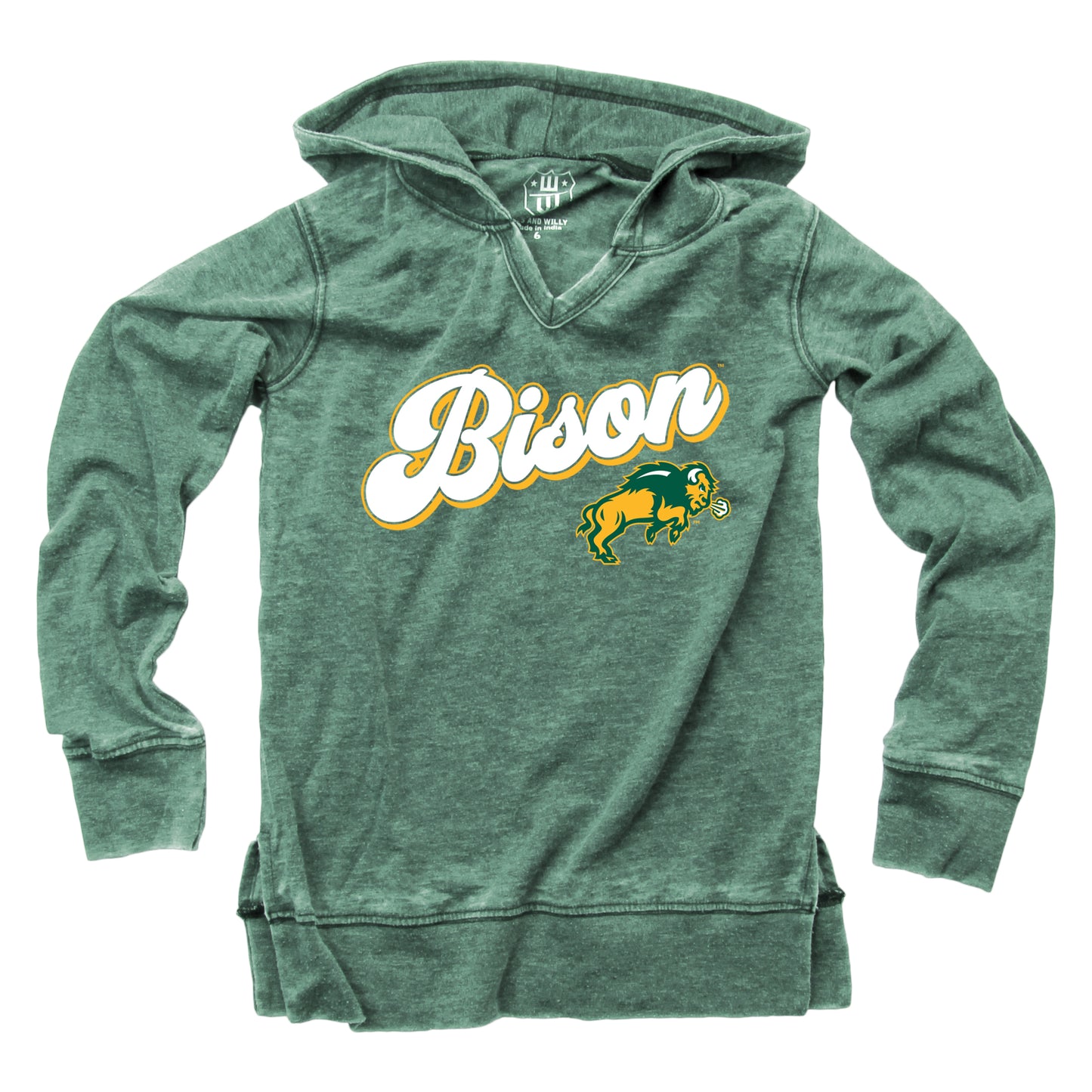 North Dakota State Bison NCAA Girls VNeck Hoodie Tee