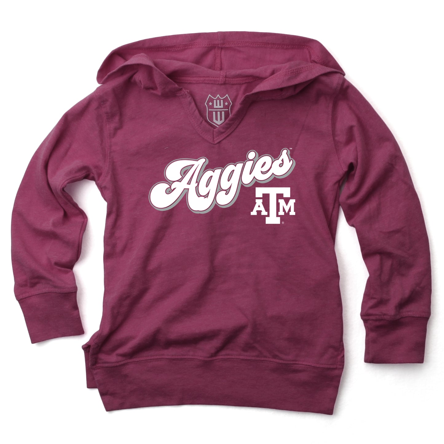 Texas A&M Aggies NCAA Girls VNeck Hoodie Tee