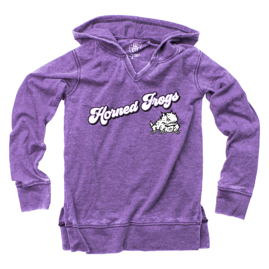 TCU Hornfrogs NCAA Girls VNeck Hoodie Tee