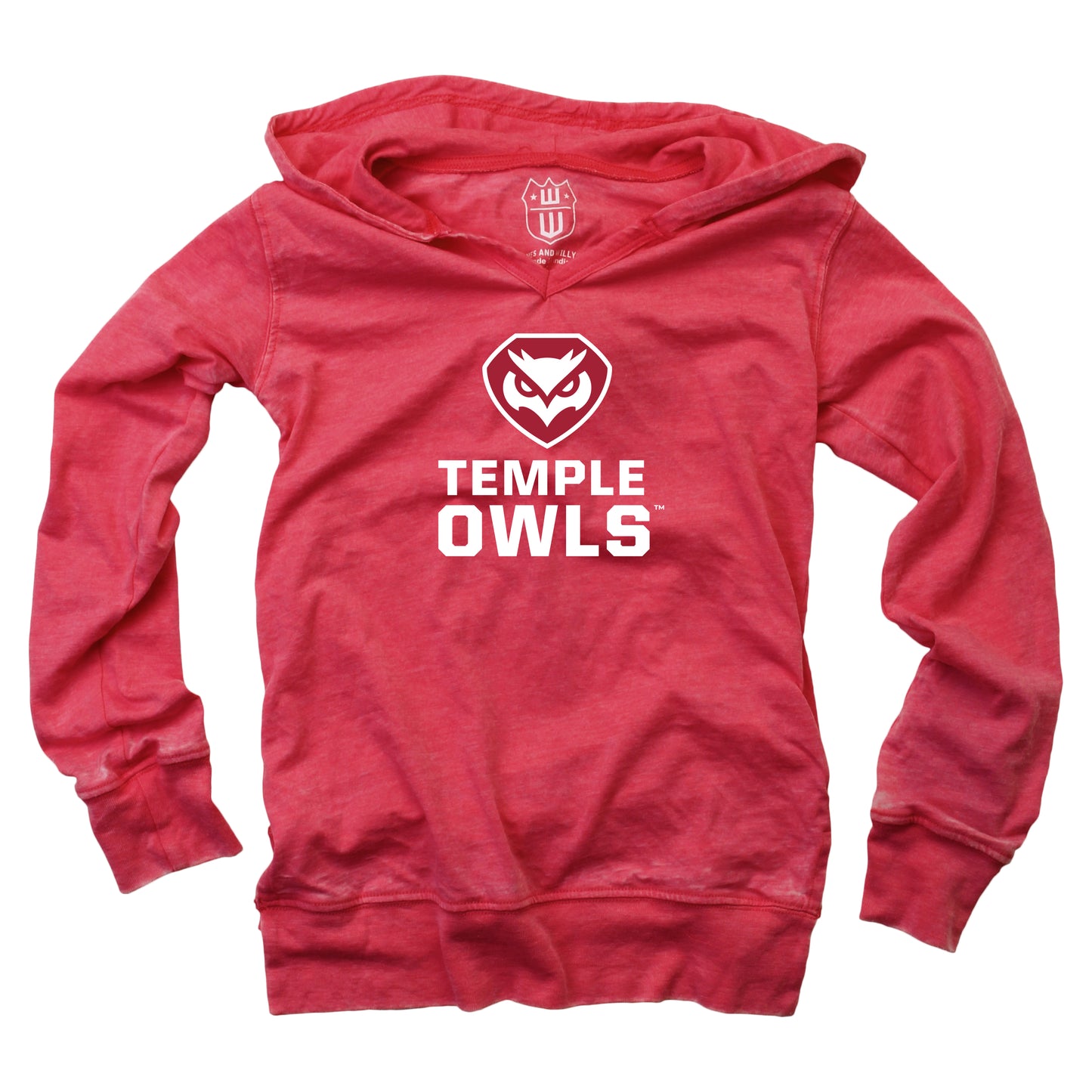 Temple Owls NCAA Girls VNeck Hoodie Tee