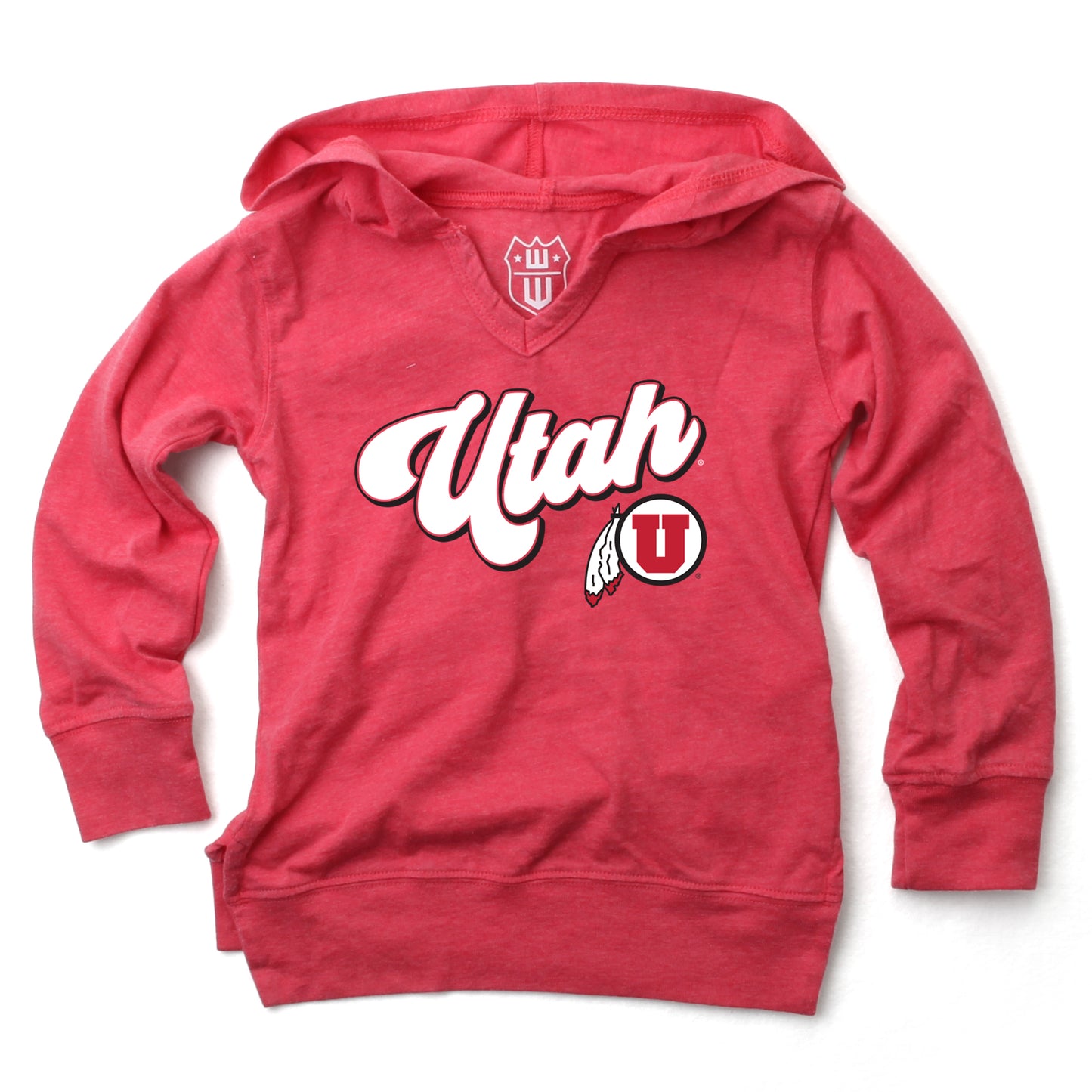Utah Utes NCAA Girls VNeck Hoodie Tee