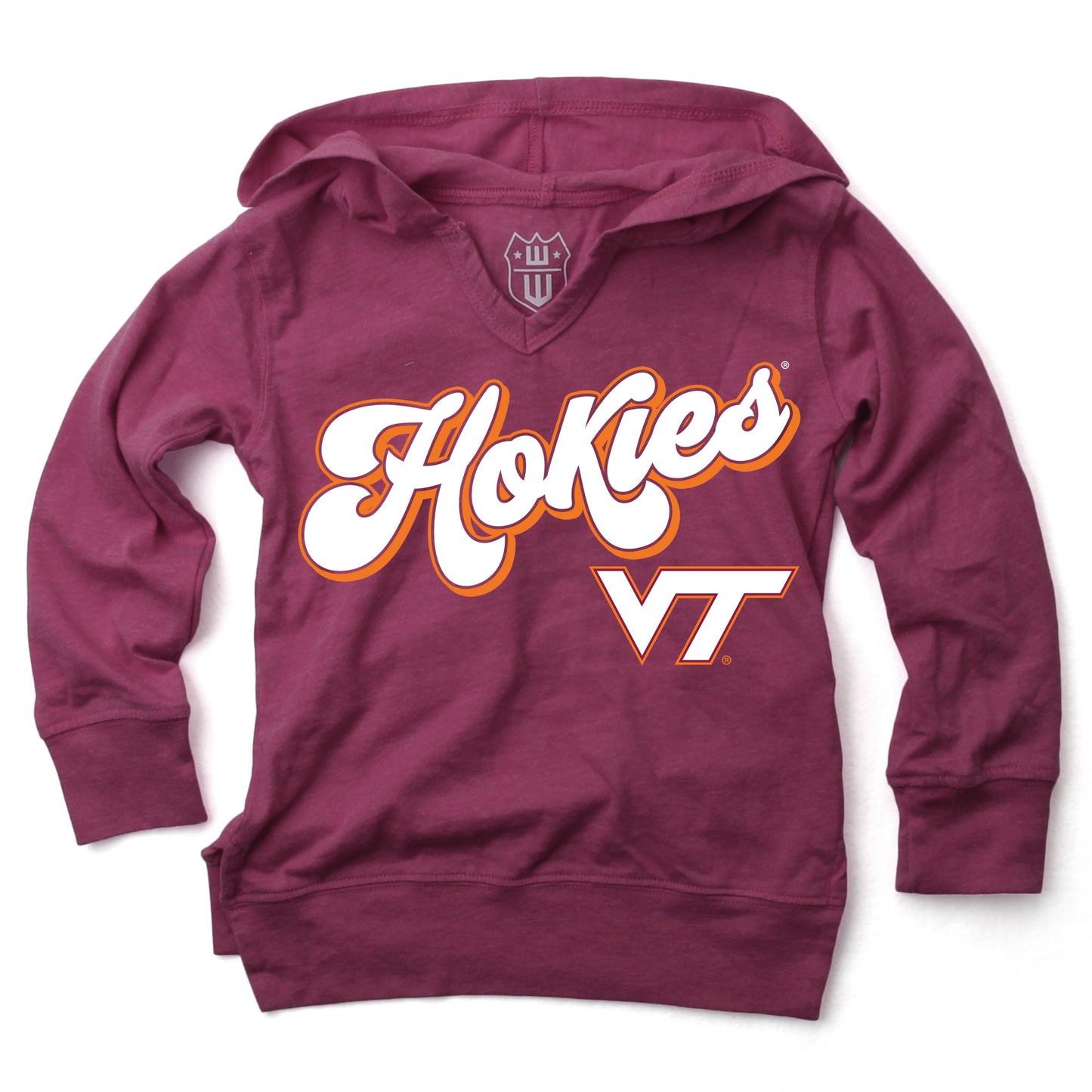 Virginia Tech Hokies NCAA Girls VNeck Hoodie Tee