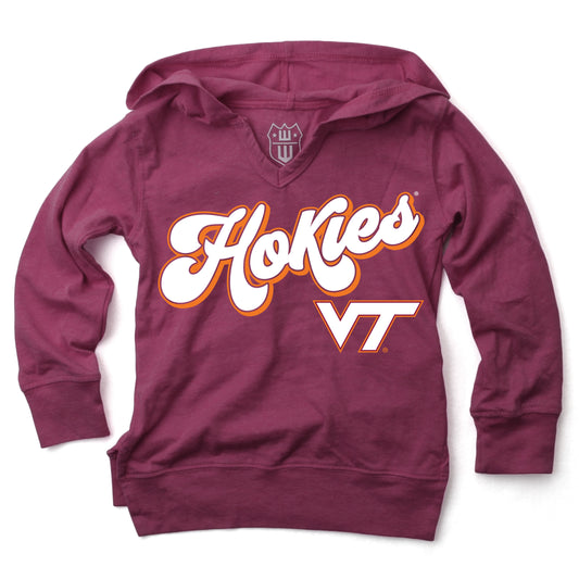 Virginia Tech Hokies NCAA Girls VNeck Hoodie Tee