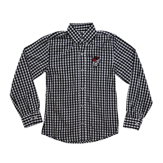 Georgia Bulldogs Youth Boys LS Gingham Shirt