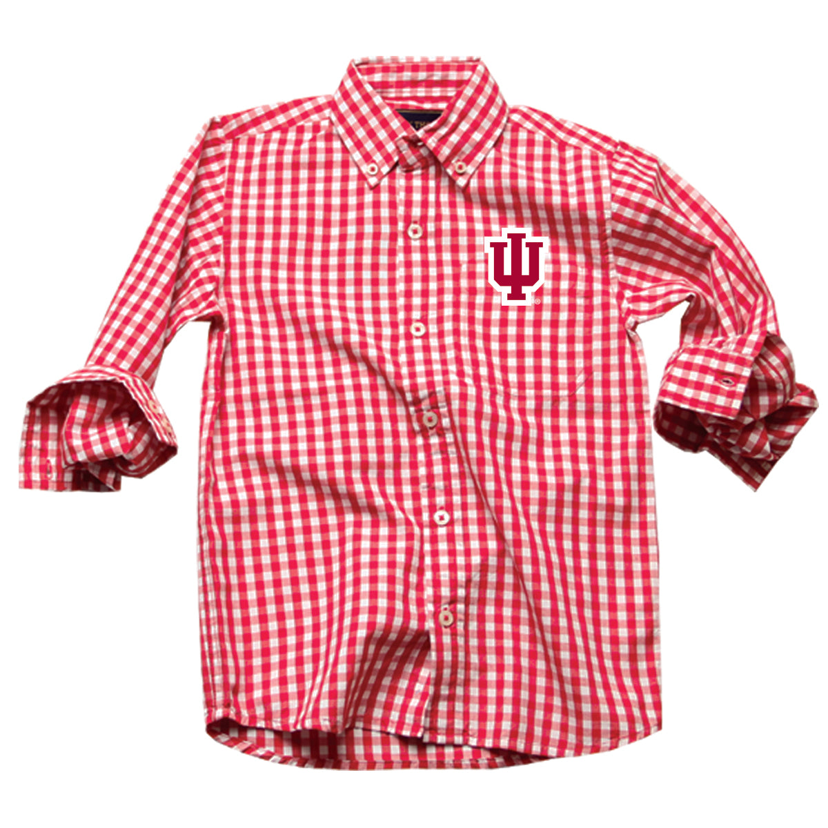 Indiana Hoosiers Youth Boys LS Gingham Shirt