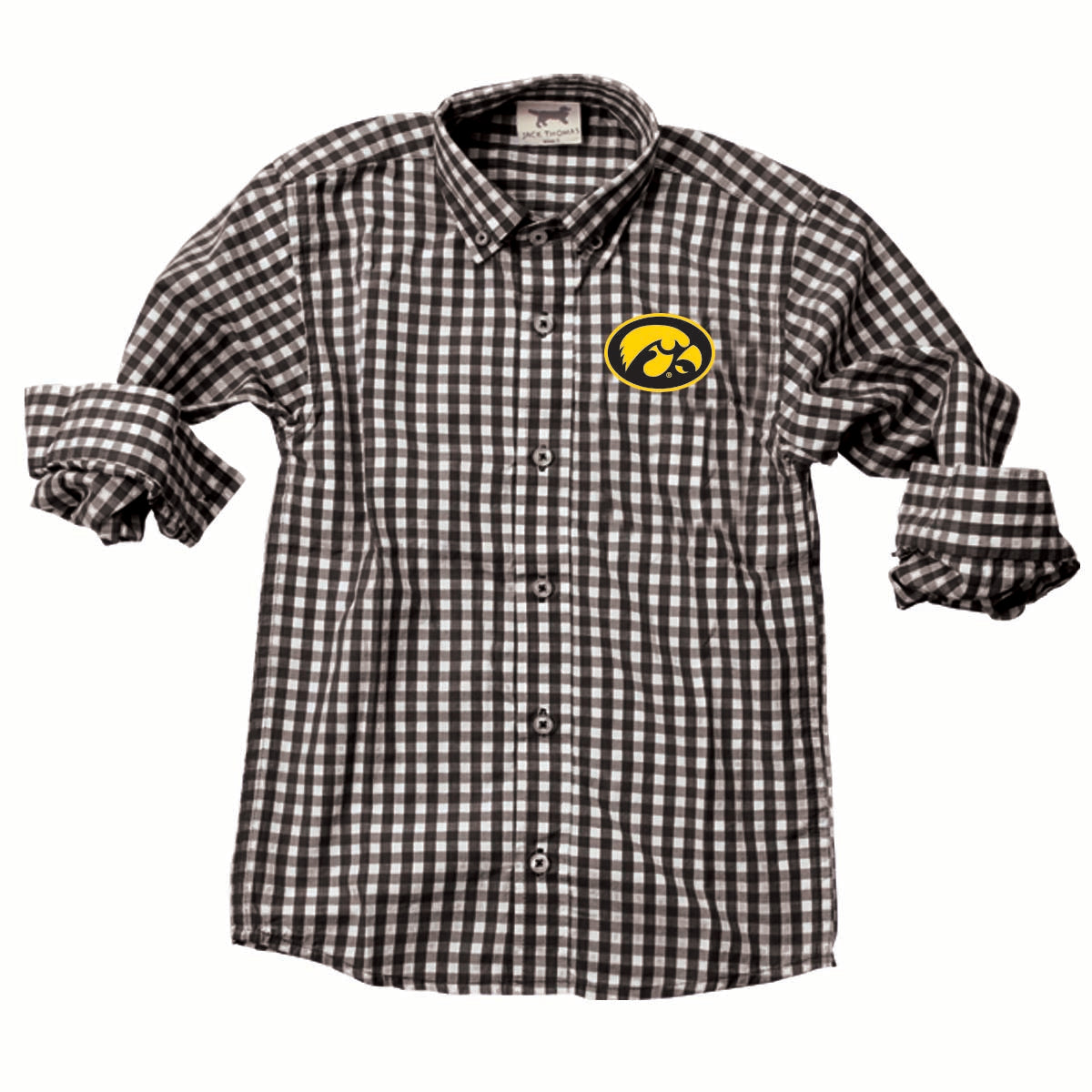 Iowa Hawkeyes Youth Boys LS Gingham Shirt