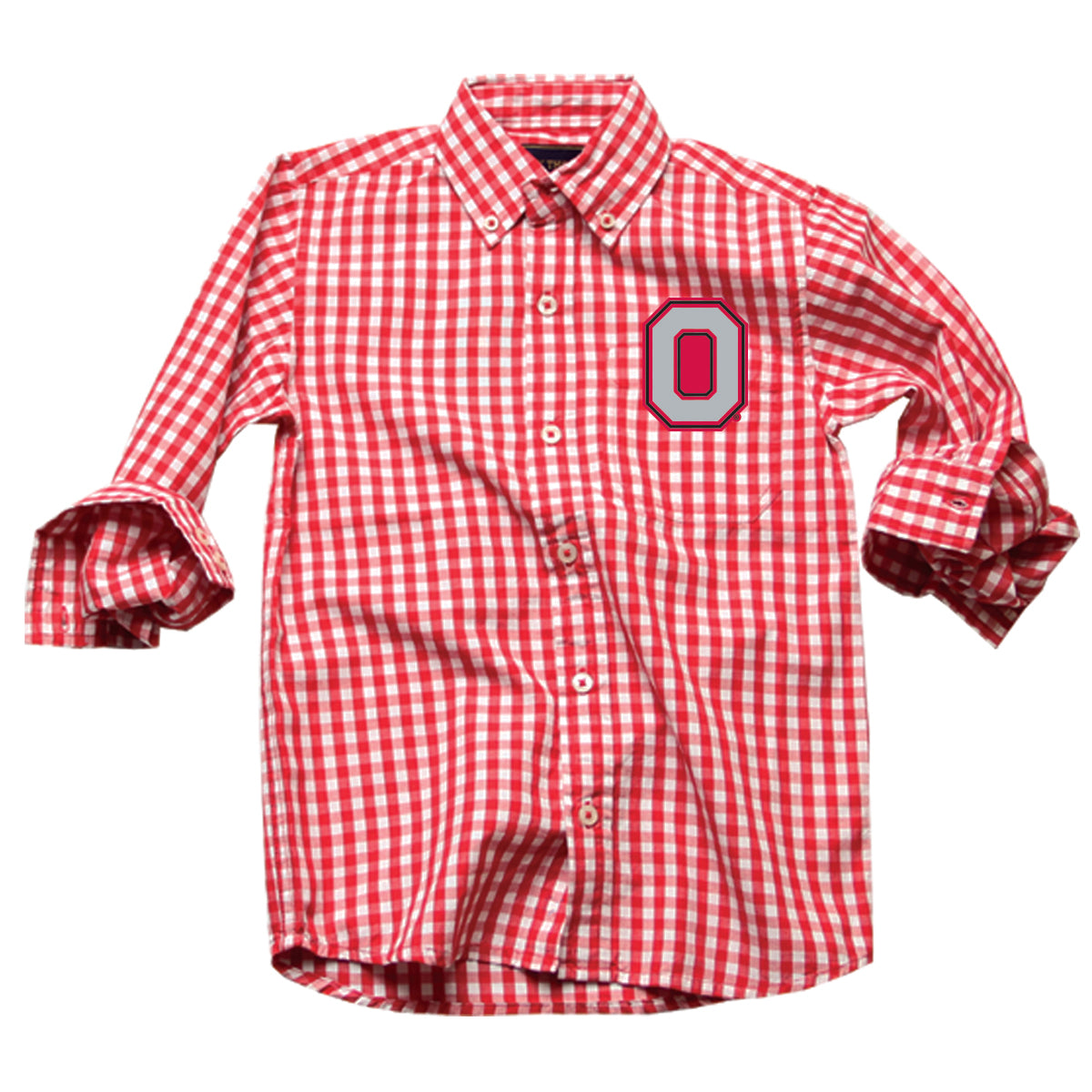 Ohio State Buckeyes Youth Boys LS Gingham Shirt