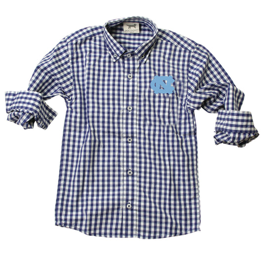 North Carolina Tar Heels Youth Boys LS Gingham Shirt