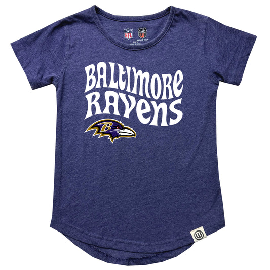 Baltimore Ravens NFL Girls SS Burn Out Tee Shirt