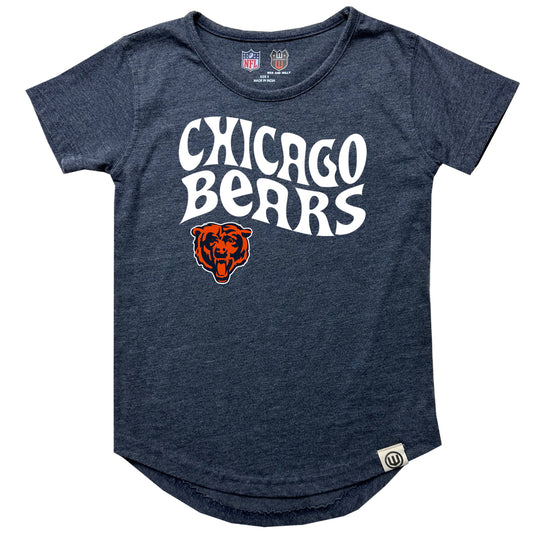 Chicago Bears NFL Girls SS Burn Out Tee Shirt
