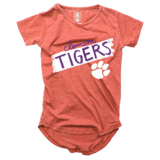 Clemson Tigers NCAA Girls S/S Burnout Tee