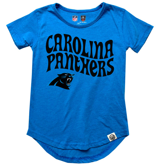Carolina Panthers NFL Girls SS Burn Out Tee Shirt