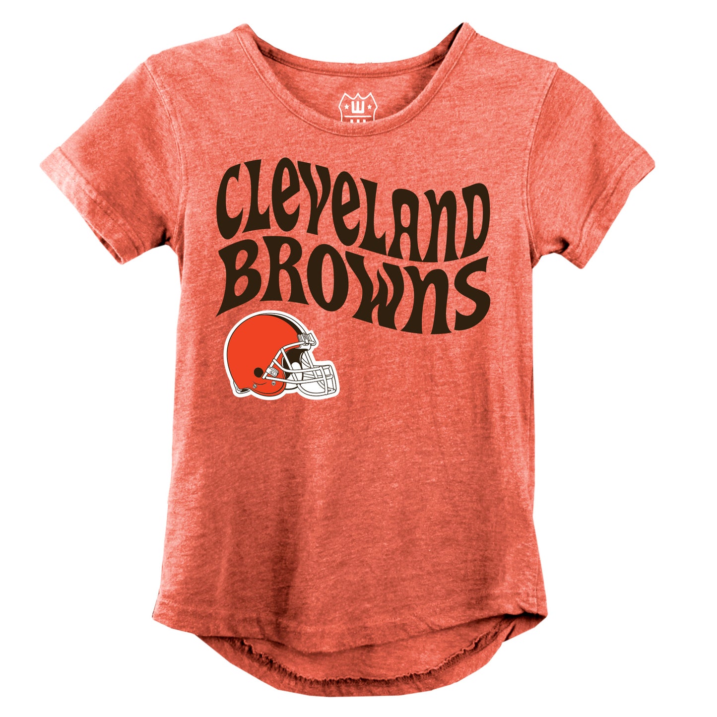 Cleveland Browns NFL Girls SS Burn Out Tee Shirt