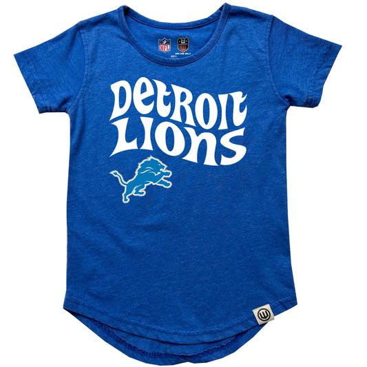 Detroit Lions NFL Girls SS Burn Out Tee Shirt