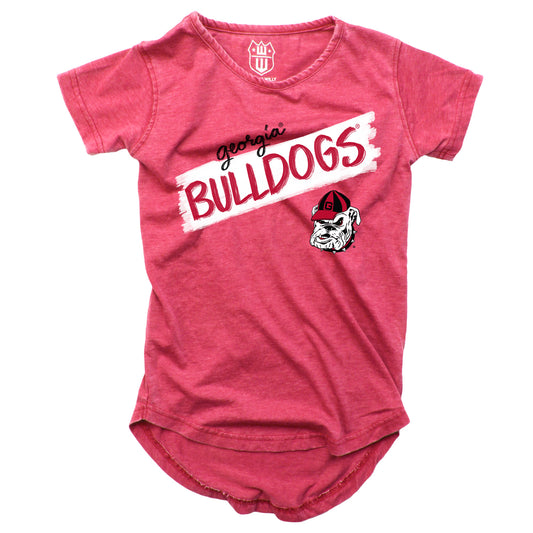 Georgia Bulldogs Youth Girls Burnout High Low Tee