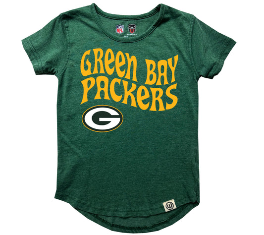 Wes and Willy Green Bay Packers NFL Girl's Burnout T-Shirt