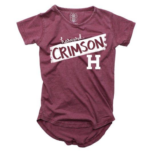 Harvard Crimson NCAA Girls S/S Burnout Tee