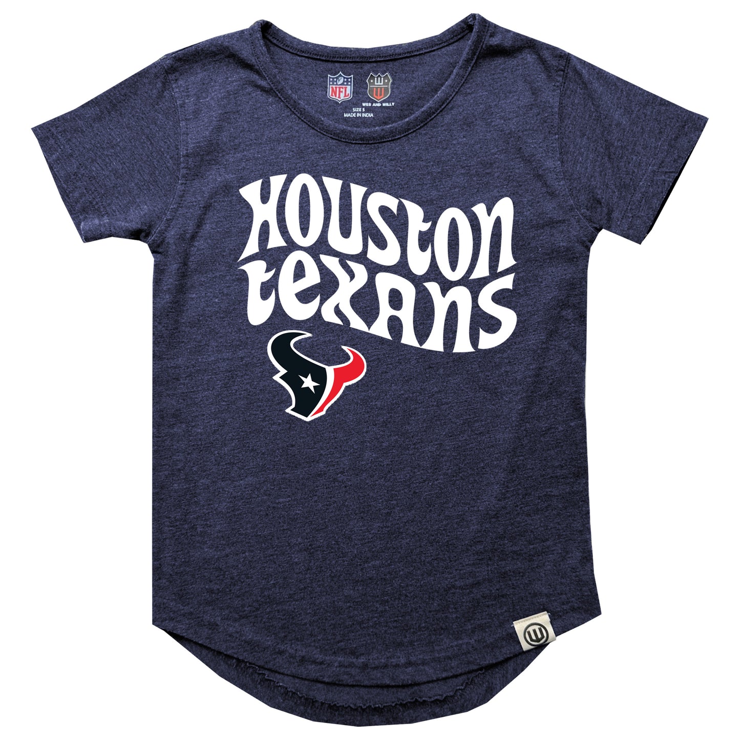Houston Texans NFL Girls SS Burn Out Tee Shirt