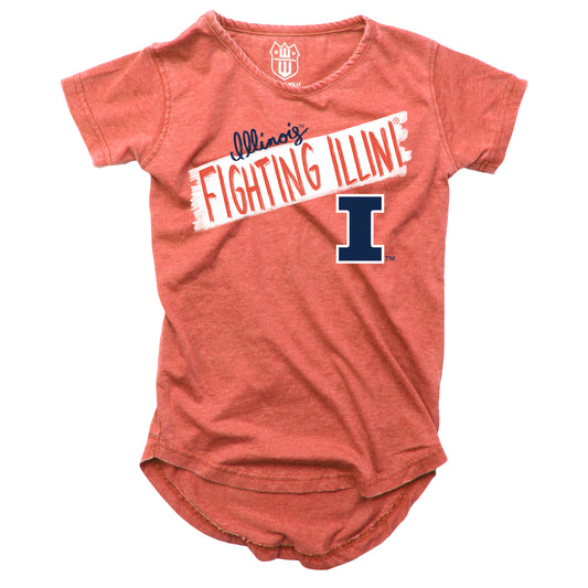 Illinois Fighting Illini NCAA Girls S/S Burnout Tee