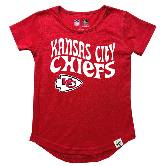 Kansas City Chiefs NFL Girls SS Burn Out Tee Shirt