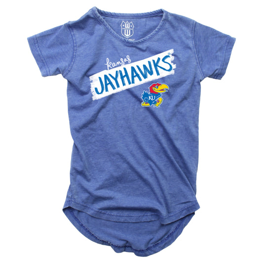 Kansas Jayhawks NCAA Girls S/S Burnout Tee