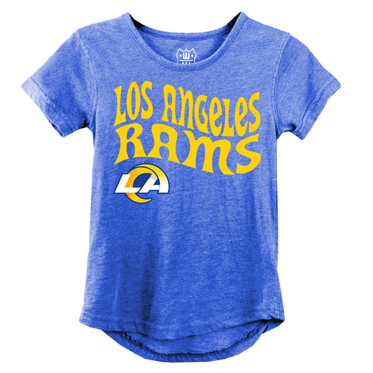 Los Angeles Rams NFL Girls SS Burn Out Tee Shirt - Rams Royal