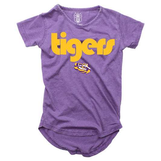 LSU Tigers Youth Girls Burnout High Low Tee