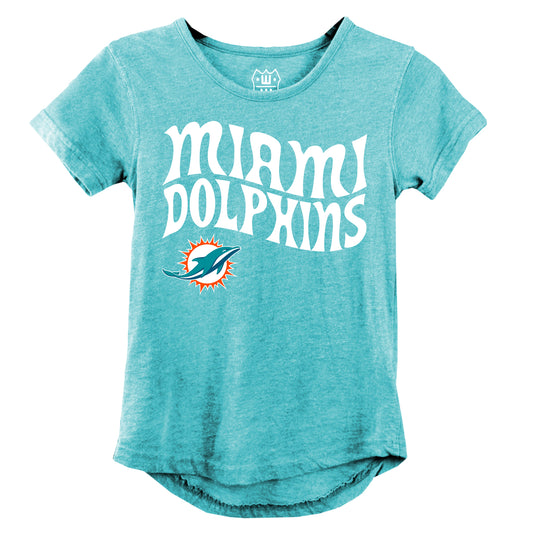 Miami Dolphins NFL Girls SS Burn Out Tee Shirt