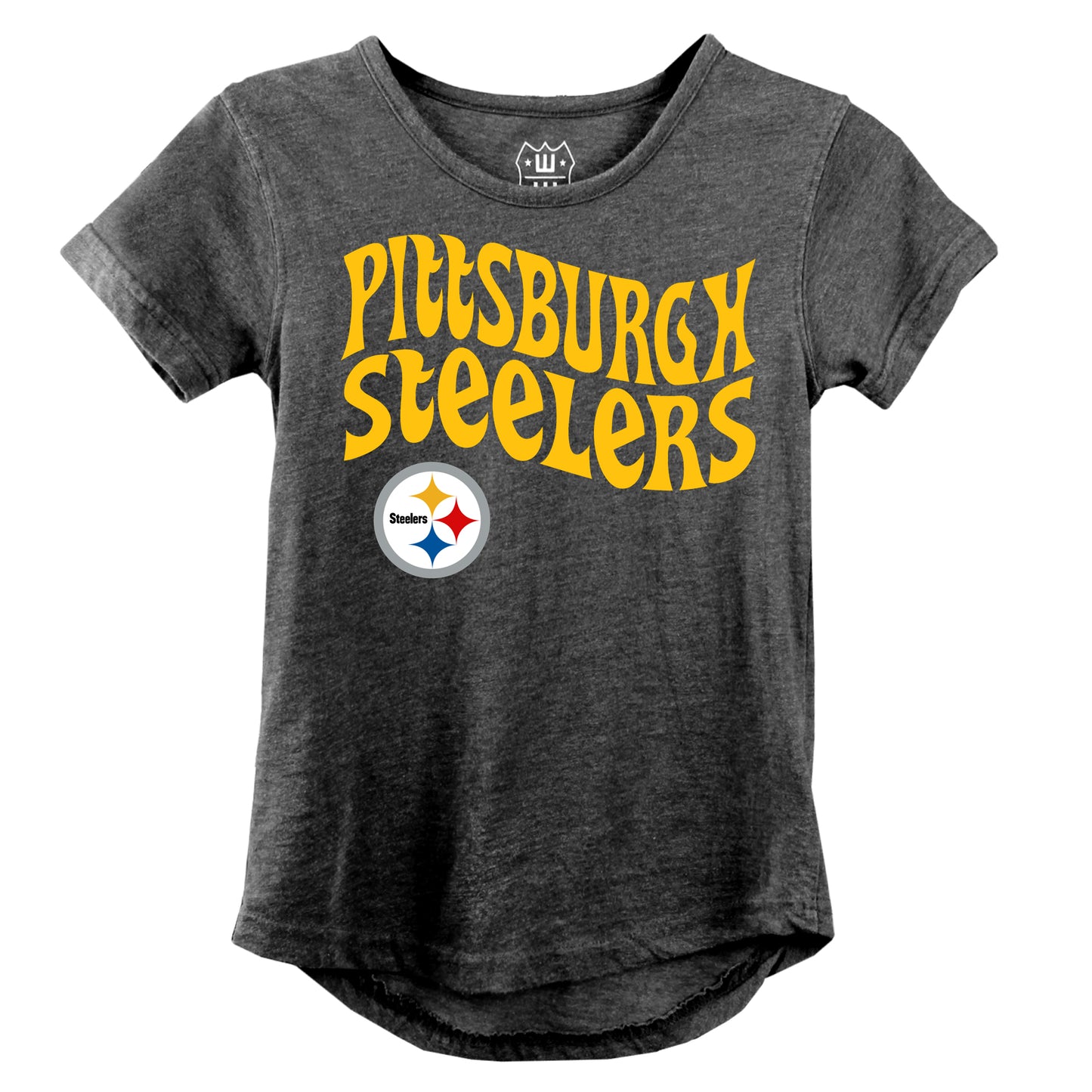 Pittsburgh Steelers NFL Girls SS Burn Out Tee Shirt