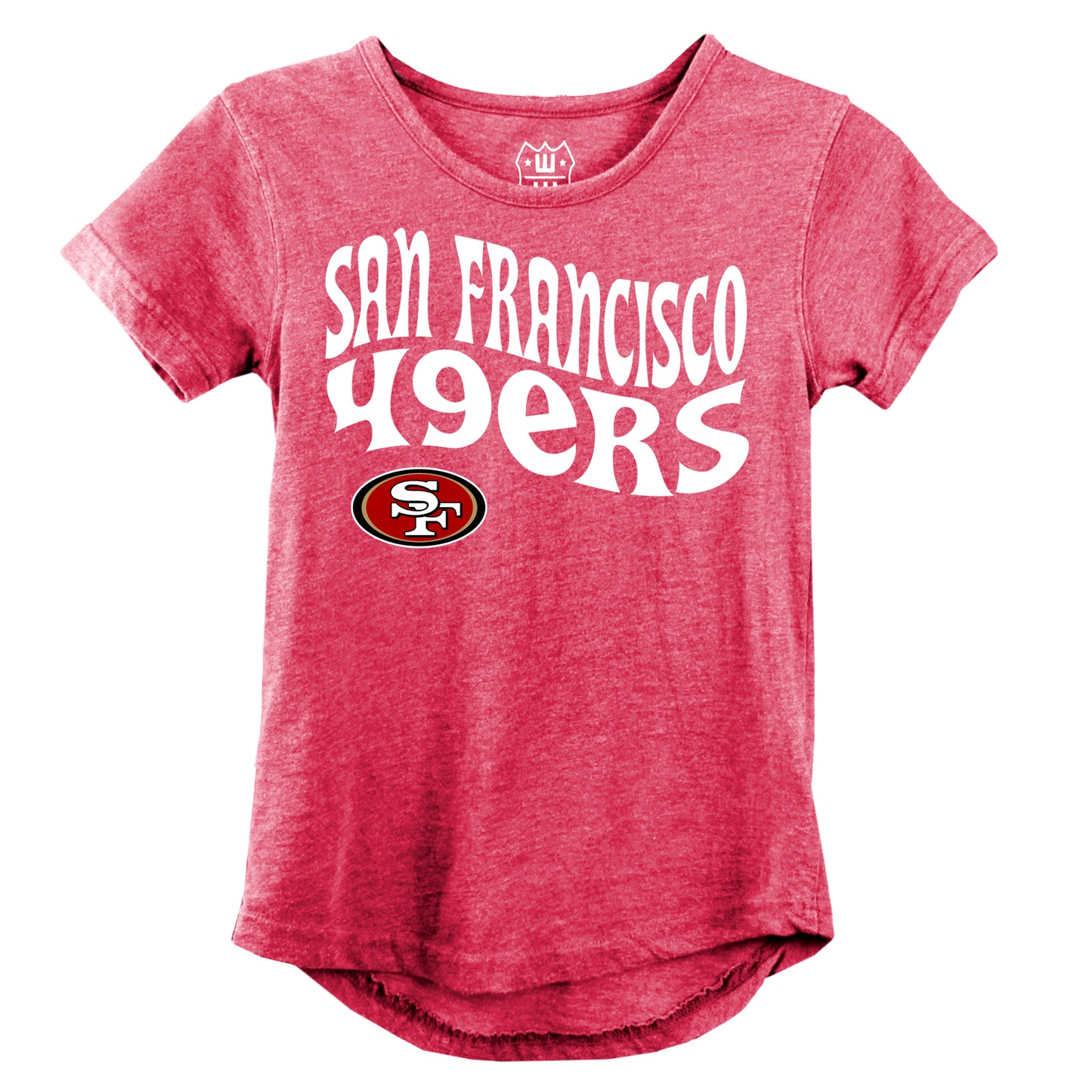 San Francisco 49ers NFL Girls SS Burn Out Tee Shirt
