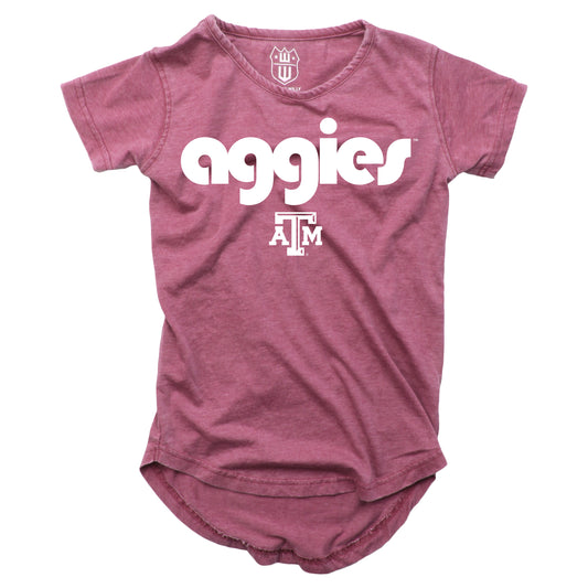 Texas A&M Aggies Youth Girls Burnout High Low Tee