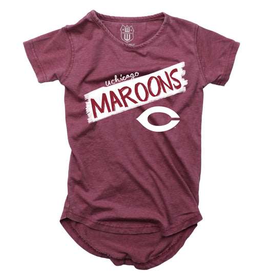 Univ of Chicago Maroons NCAA Girls S/S Burnout Tee