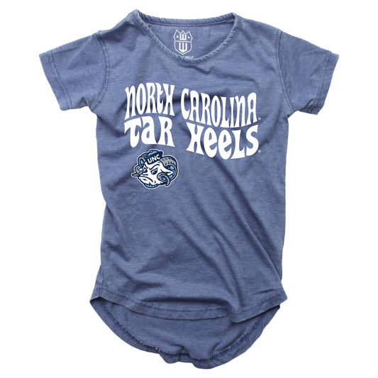 North Carolina Tar Heels Youth Girls Burnout High Low Tee