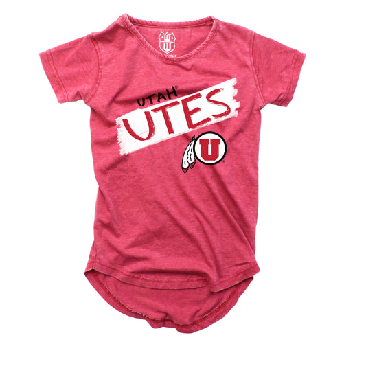 Utah Utes NCAA Girls S/S Burnout Tee