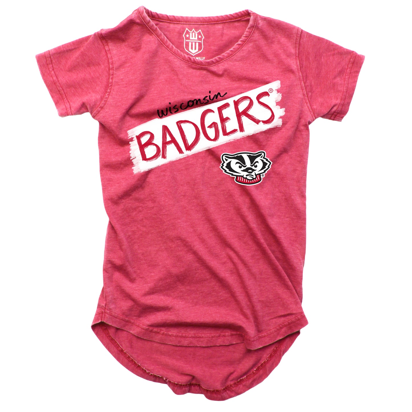 Wisconsin Badgers Youth Girls Burnout High Low Tee