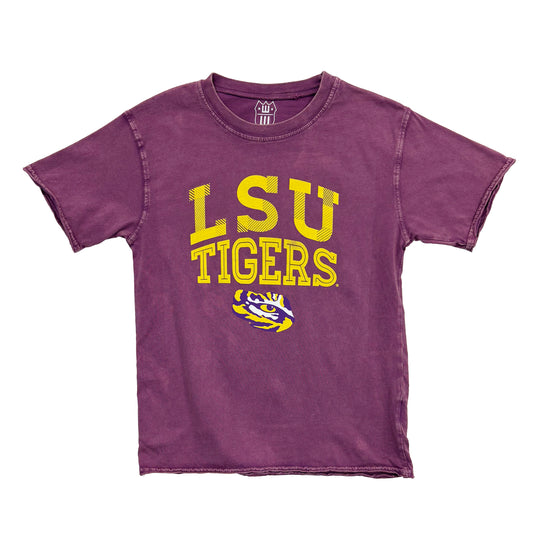 LSU Tigers Faded Raw Edge Tee